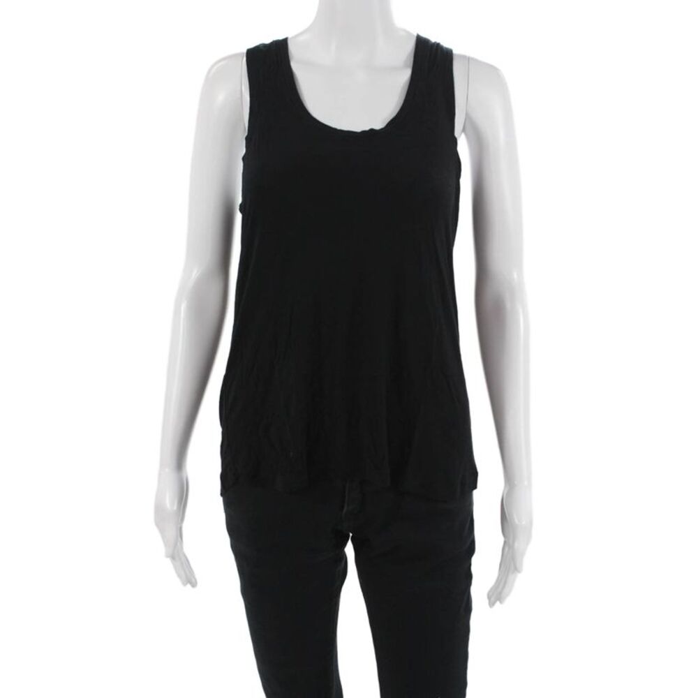 Splits 59 Women Basic Sleeveless Tank Black Round Neck Viscose Spandex Size S